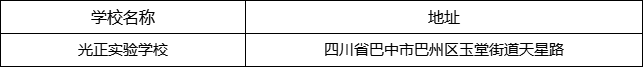 巴中市光正實驗學(xué)校地址在哪里？